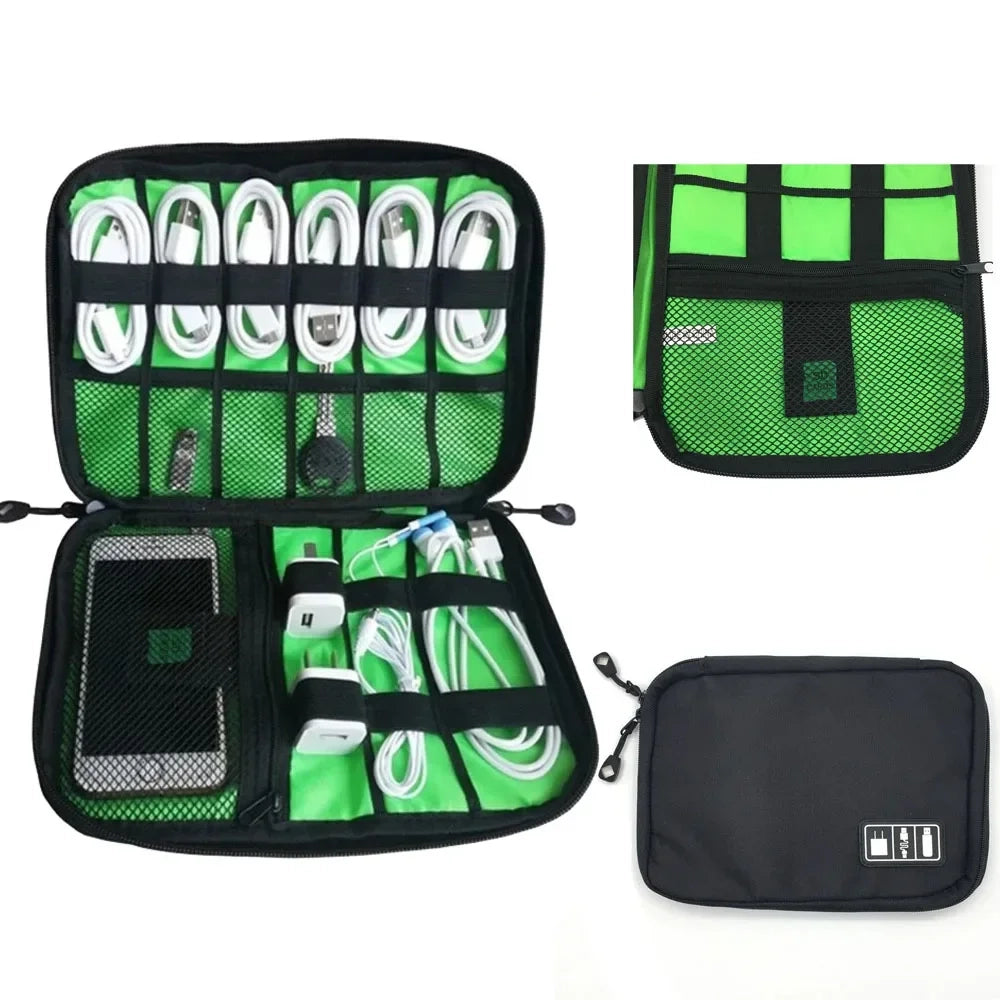 Waterproof USB Charger Travel Storage Bag Cable Organizer